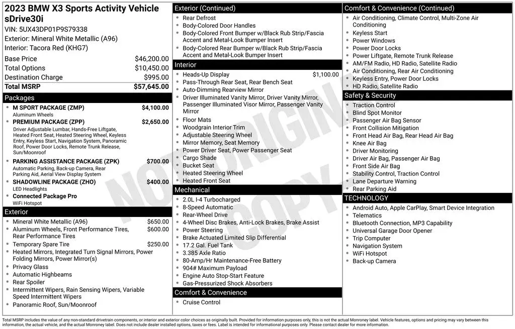 2023 BMW X3 sDrive30i photo 5