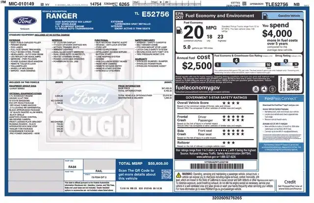2026 Ford Ranger Lariat 4WD SuperCrew 5' Box's photo