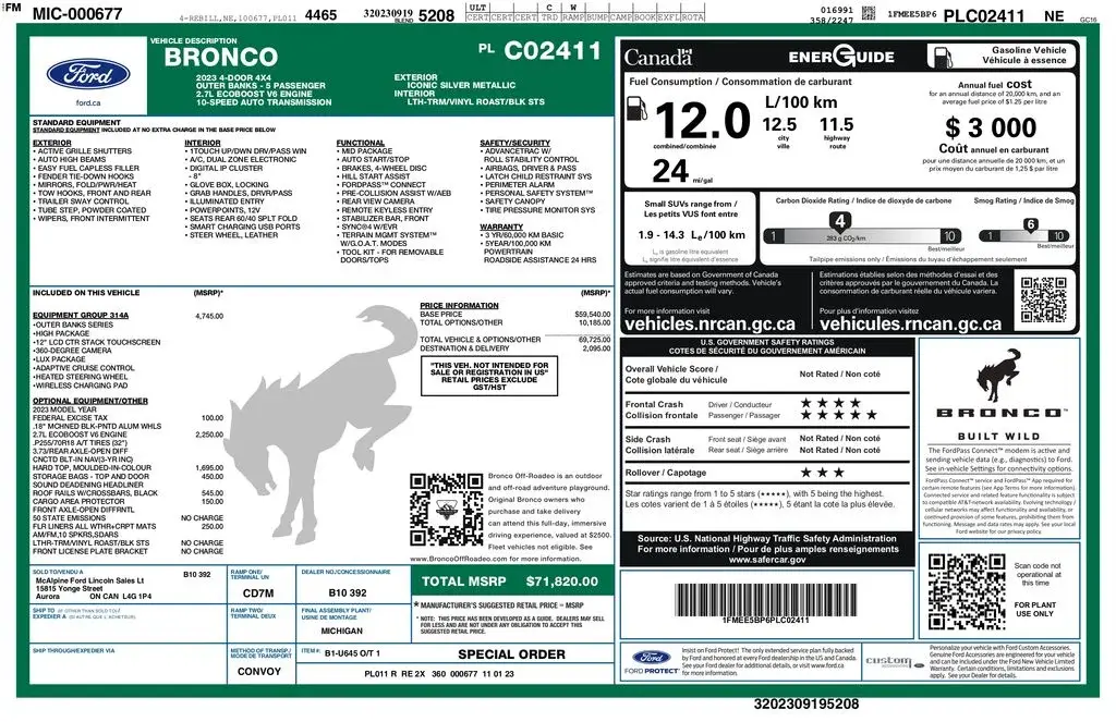 2023 Ford Bronco Outer Banks 4WD 4-door photo 3