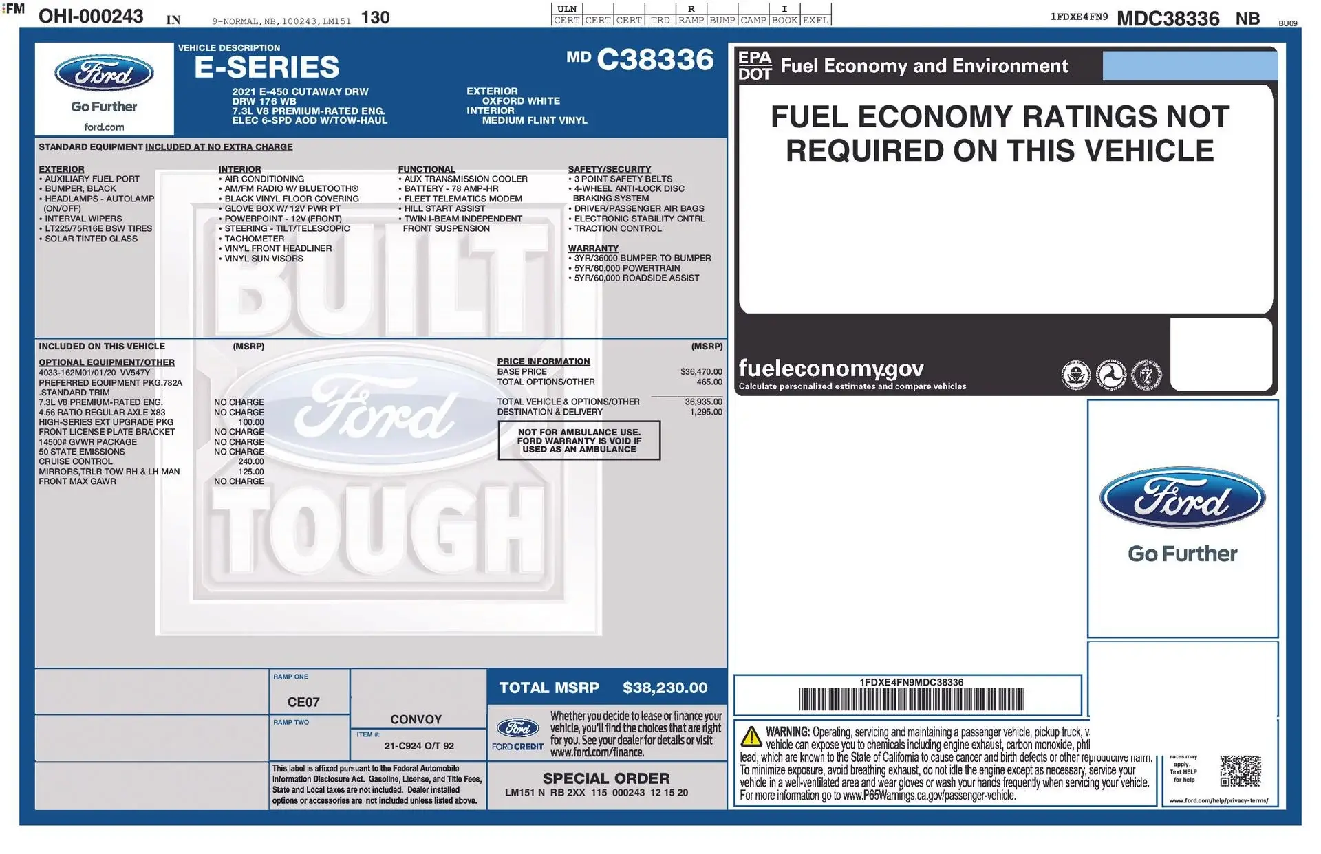 2021 Ford E-Series DRW E-450 Super Duty 158 in WB photo 3