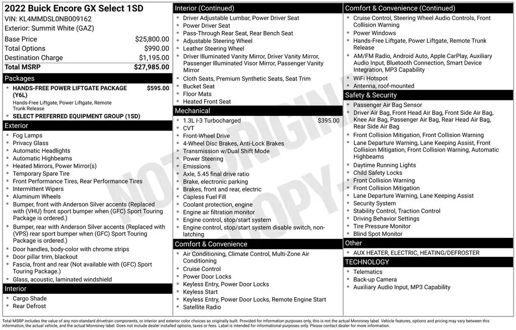 2022 Buick Encore GX Select photo 5