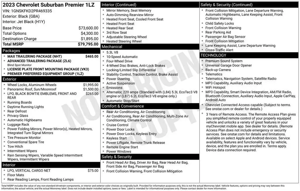 2023 Chevrolet Suburban 4WD 1500 Premier's photo