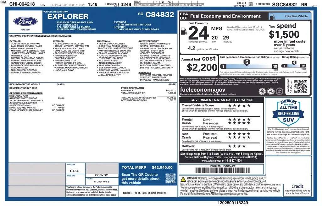 2025 Ford Explorer Active RWD (PL535) photo 3
