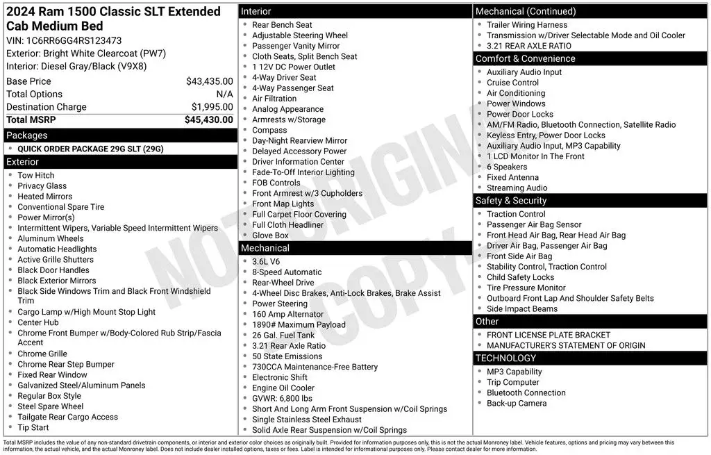 2024 RAM 1500 Classic SLT Quad Cab 6'4 photo 5