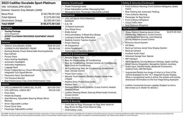 2023 Cadillac Escalade Sport Platinum AWD's photo
