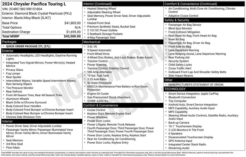 2024 Chrysler Pacifica Touring L photo 4