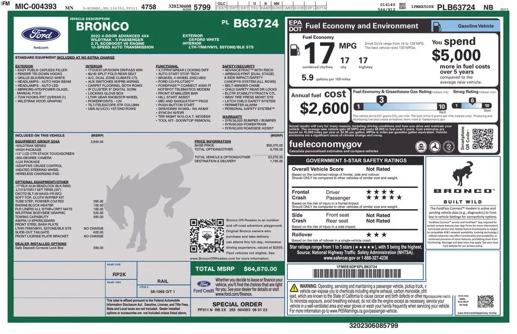 2023 Ford Bronco Wildtrak 4x4 photo 5