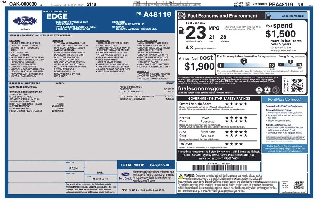 2023 Ford Edge Titanium AWD photo 5