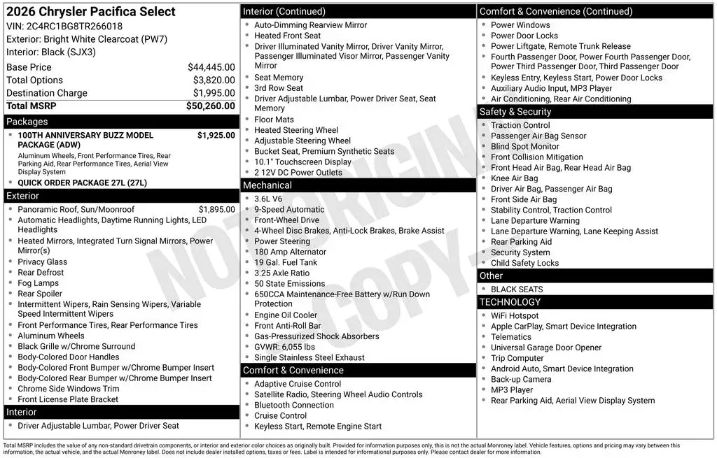 2026 Chrysler Pacifica Select photo 4