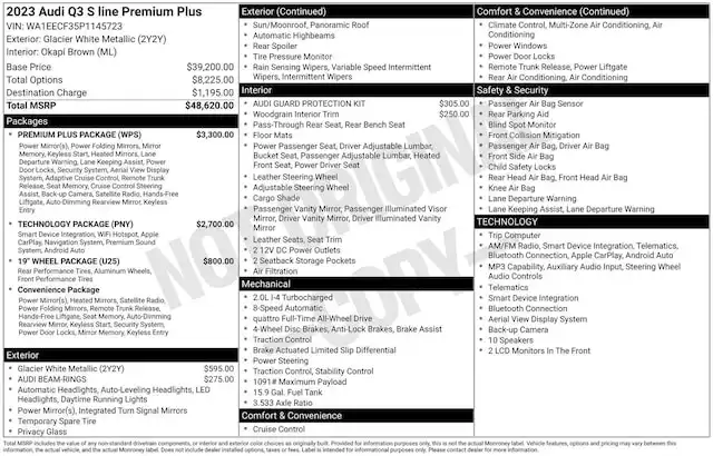 2023 Audi Q3 45 TFSI S Line Premium Plus quattro's photo
