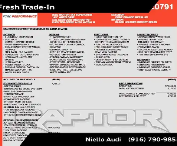 2022 Ford F-150 Raptor 4WD SuperCrew 5-1/2' Box's photo