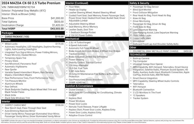 2024 Mazda CX-50 2.5 TURBO PREMIUM's photo