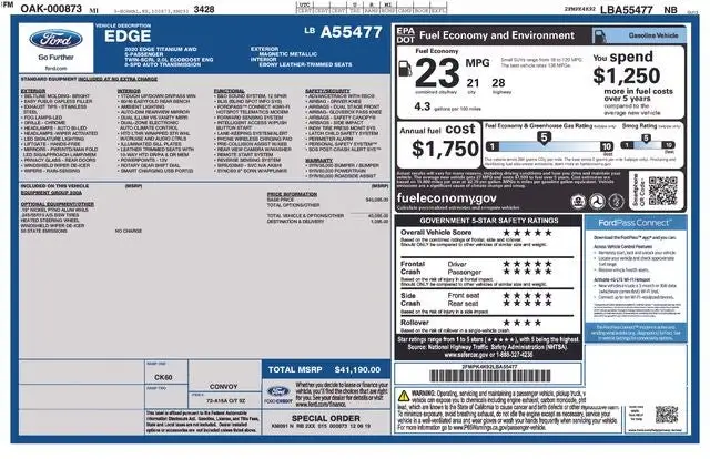 2020 Ford Edge Titanium AWD photo 1