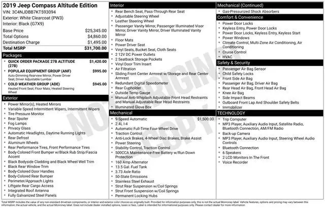 2019 Jeep Compass Altitude 4WD photo 1