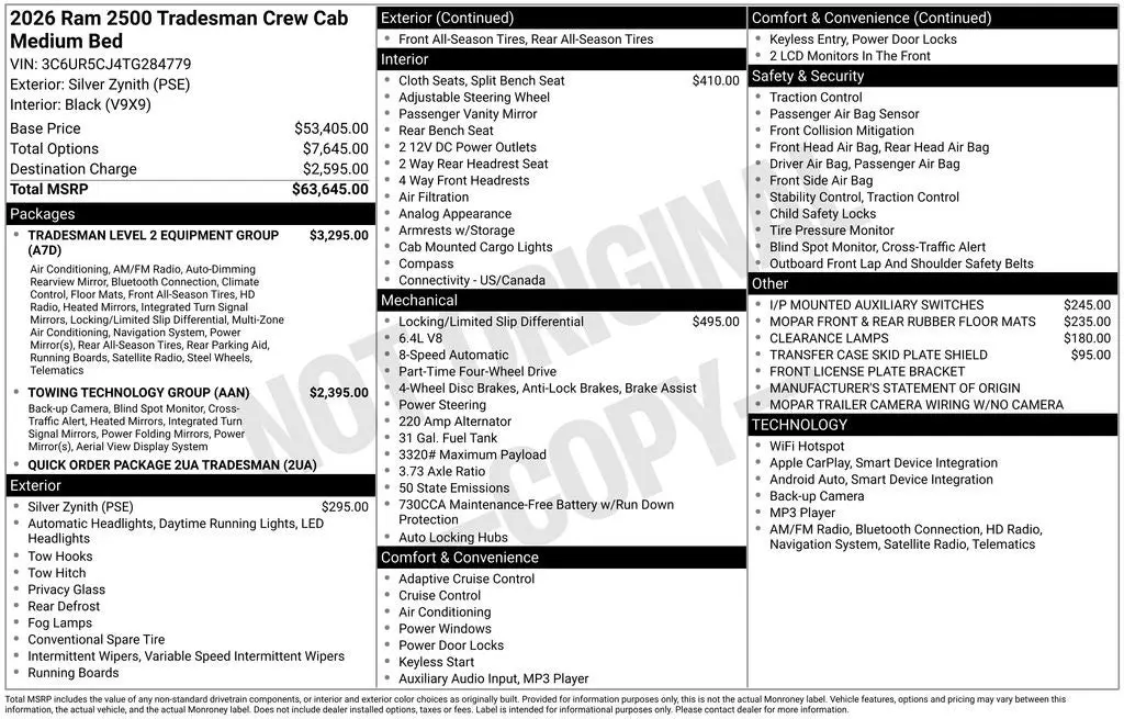 2026 RAM 2500 Tradesman 4WD Crew Cab SWB photo 4