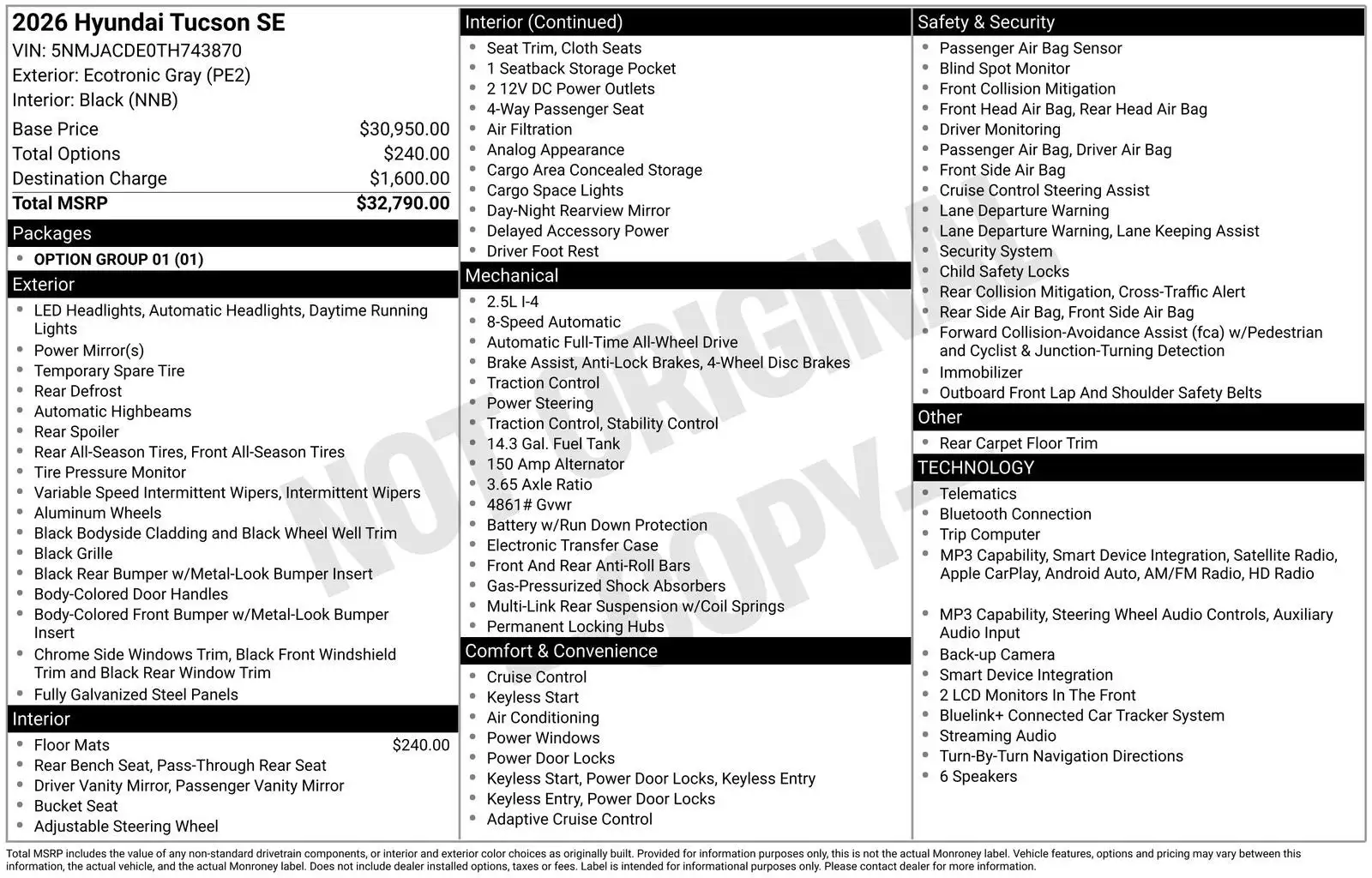2026 Hyundai Tucson SE AWD's photo