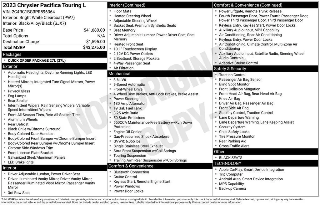 2023 Chrysler Pacifica Touring L photo 4