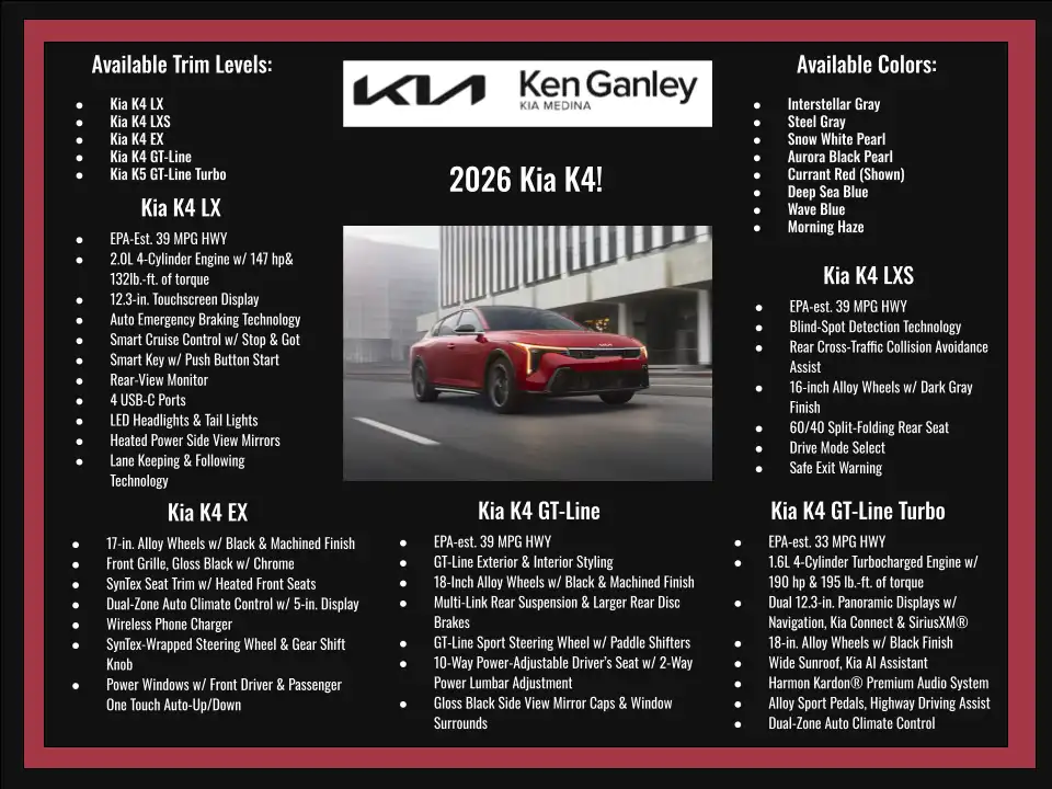 2026 Kia K4 EX's photo