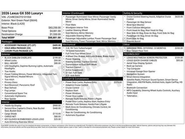 2026 Lexus GX 460 550 Luxury Plus's photo