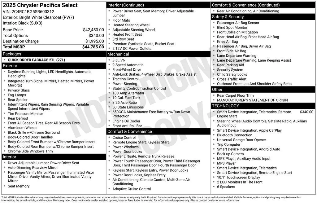 2025 Chrysler Pacifica Select photo 4