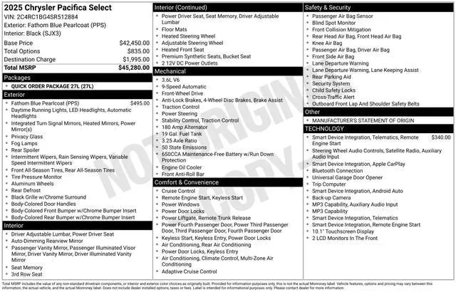 2025 Chrysler Pacifica Select photo 4