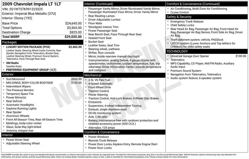2009 Chevrolet Impala LT's photo