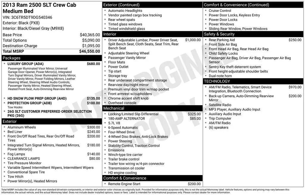 2013 RAM 2500 SLT 4WD Crew Cab SWB's photo