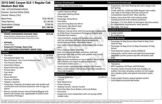 2010 GMC Canyon Regular Cab SLE photo 4