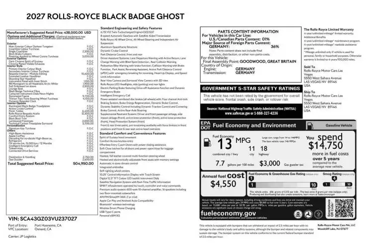 2027 Rolls-Royce Ghost Black Badge's photo