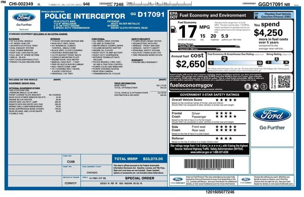 2016 Ford Explorer Utility Police Interceptor 4x4's photo