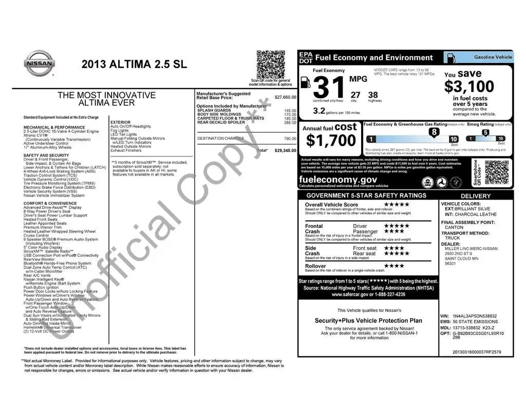 2013 Nissan Altima 2.5 SL CVT's photo