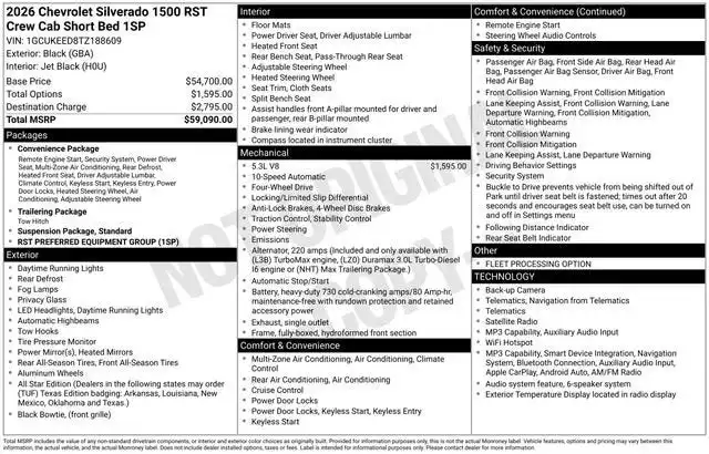 2026 Chevrolet Silverado 1500 RST 4X4 Crew Cab Short Box's photo