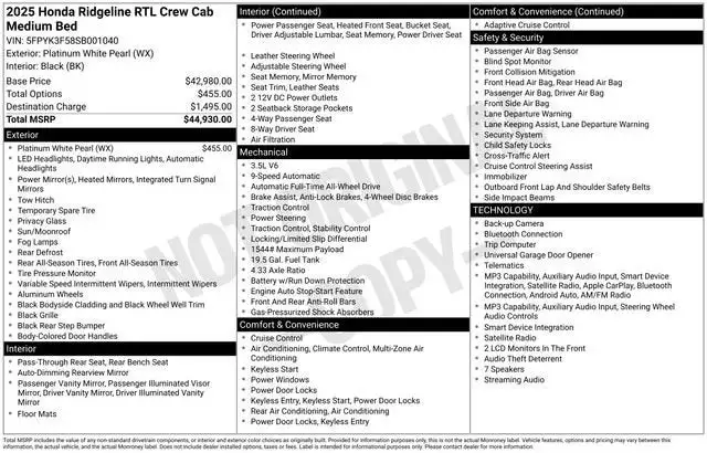 2025 Honda Ridgeline RTL AWD's photo