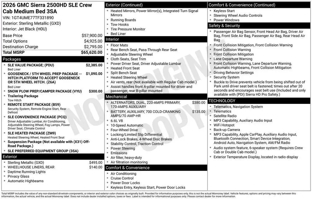 2026 GMC Sierra 4WD Crew Cab Standard Box SLE's photo